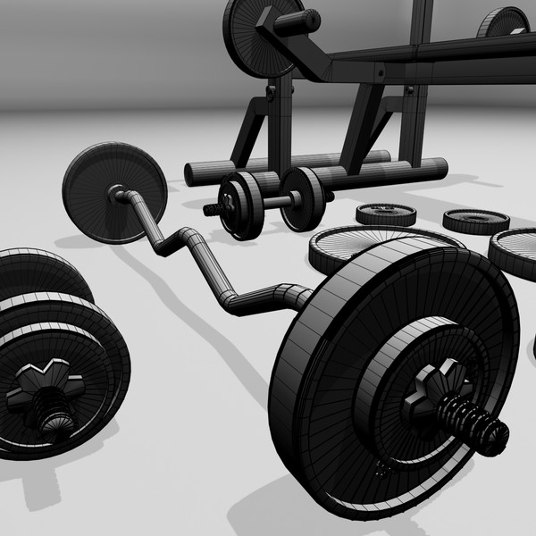 3d realistic exercise machine bench press - Workout Bench by Working Lens Productions